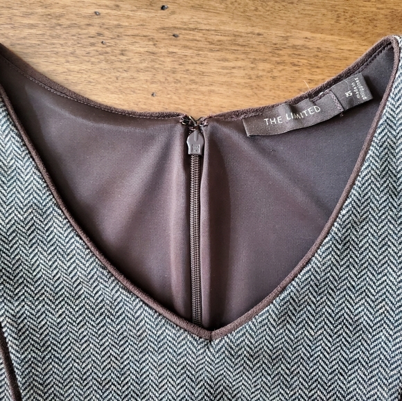 The Limited Brown Herringbone Piped Dress - Picture 7 of 10